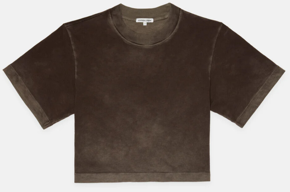 Tokyo Crop Tee, Size: XS, Colour: Vintage Espresso