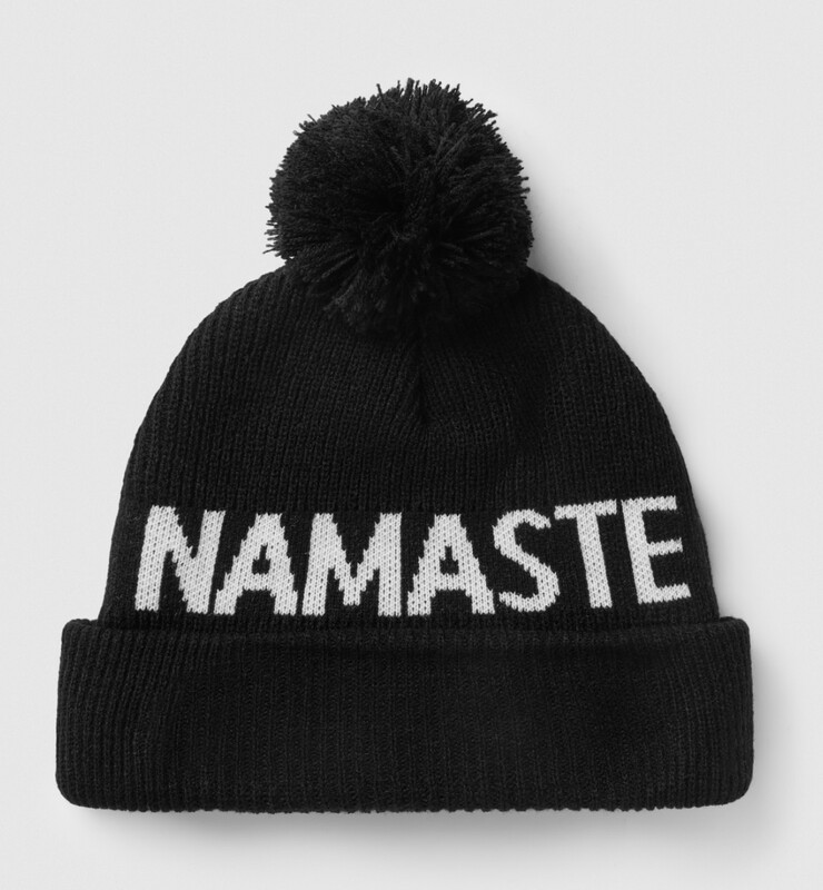 namaste pom pom beanie