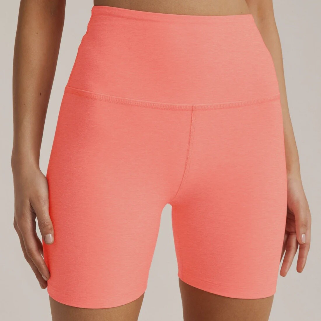Spacedye Keep Pace Biker Short, Colour: Electric Peach Heather, Size: XS