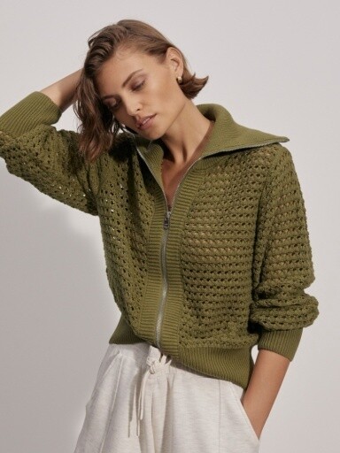 eloise full zip knit, Size: S, Colour: fresh fern, Season: 2411