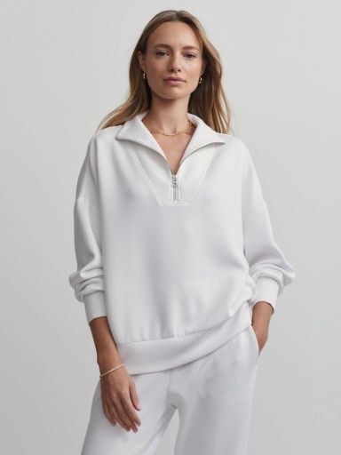 Hawley Half Zip Sweat, Colour: white, Size: M