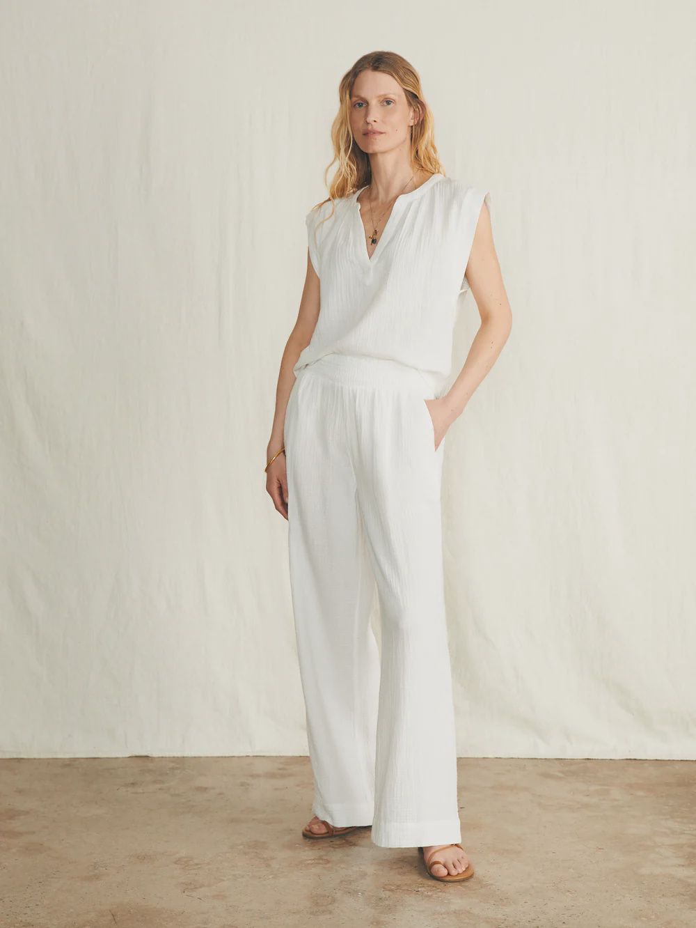 Dream Cotton Gauze Wide Leg Pant