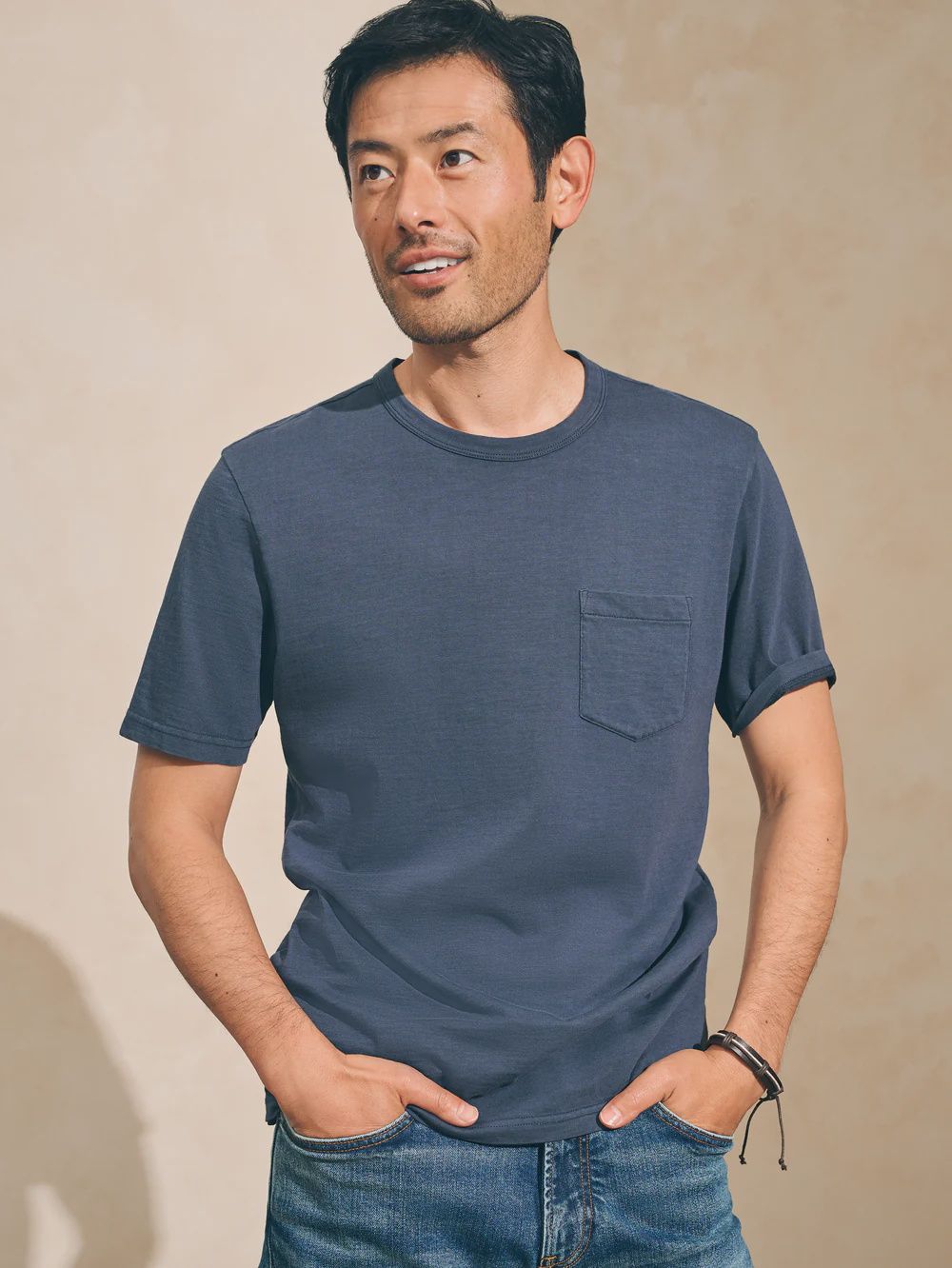 sun washed pocket tee
