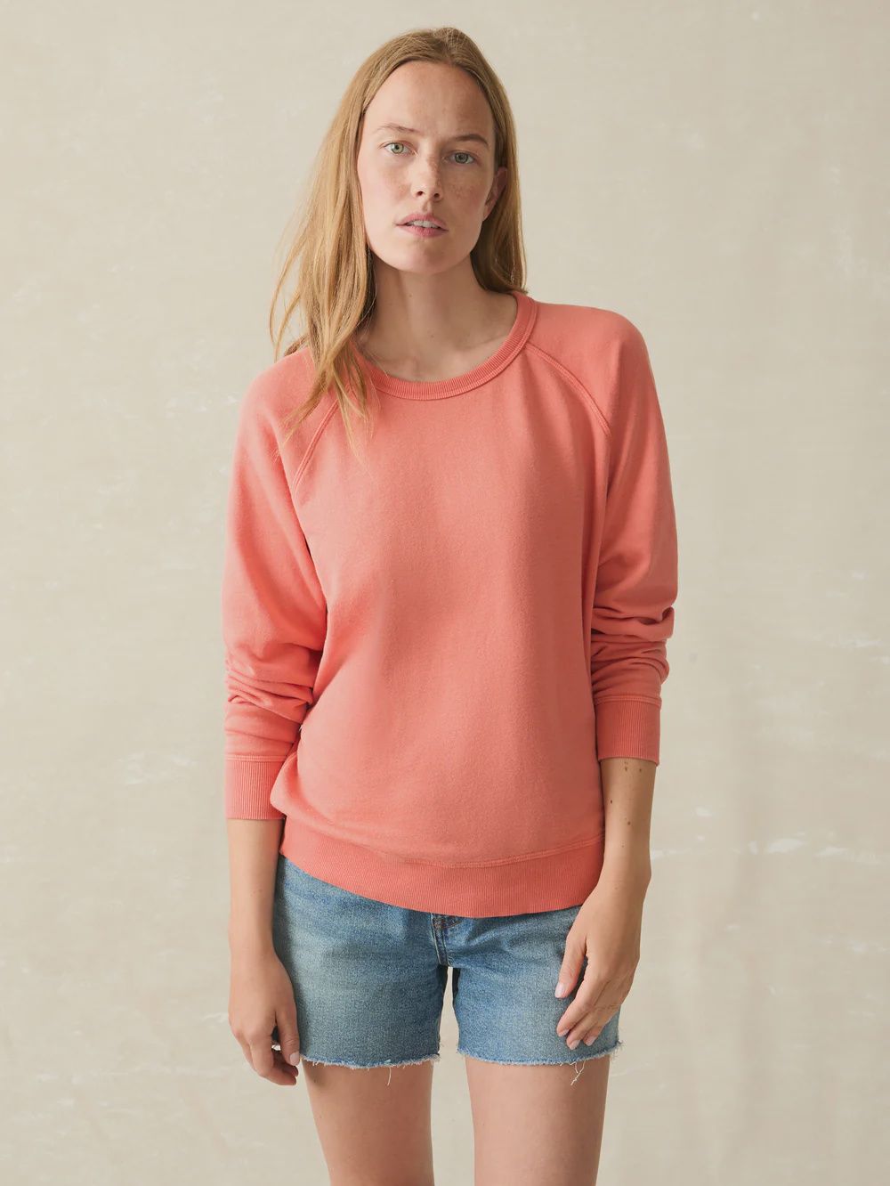 Coastal Cloud Crew, Size: XS, Colour: Hot Coral