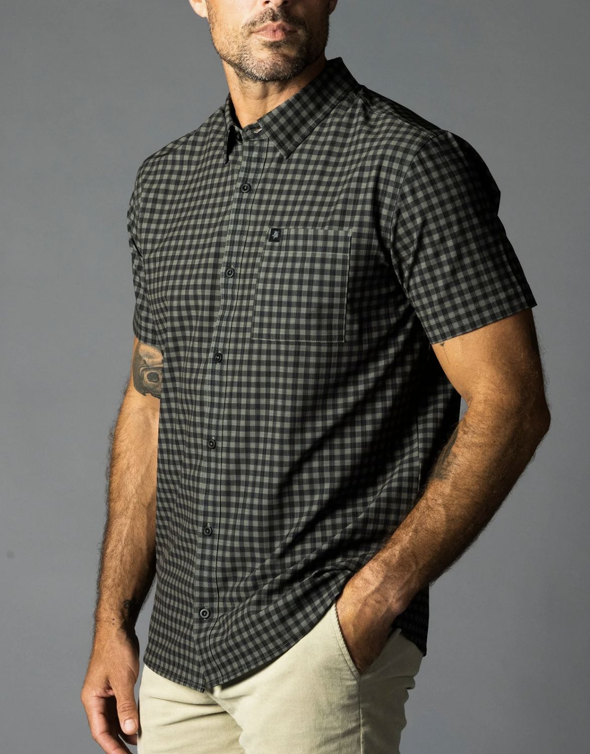 Harbour Air Button Down, Size: S, Colour: Army Gingham