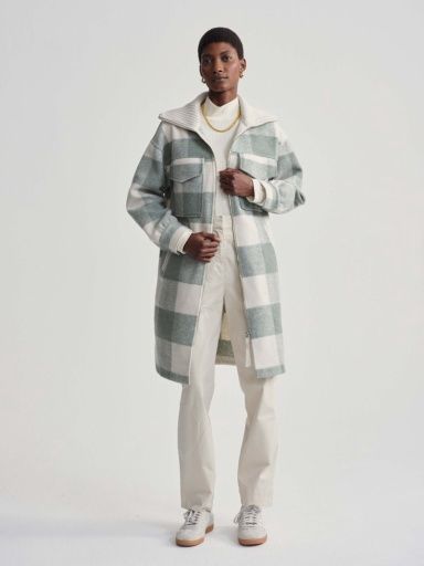 adriana relaxed fleece coat, Size: XS, Colour: lily macro check