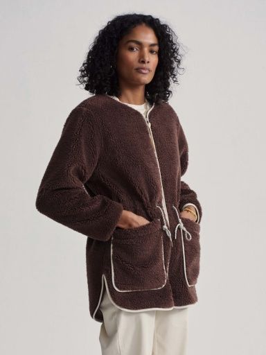 Angelina Sherpa Coat, Size: XS, Colour: French Roast