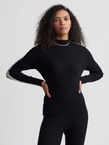 Wilshire Mockneck Knit, Size: L, Colour: black