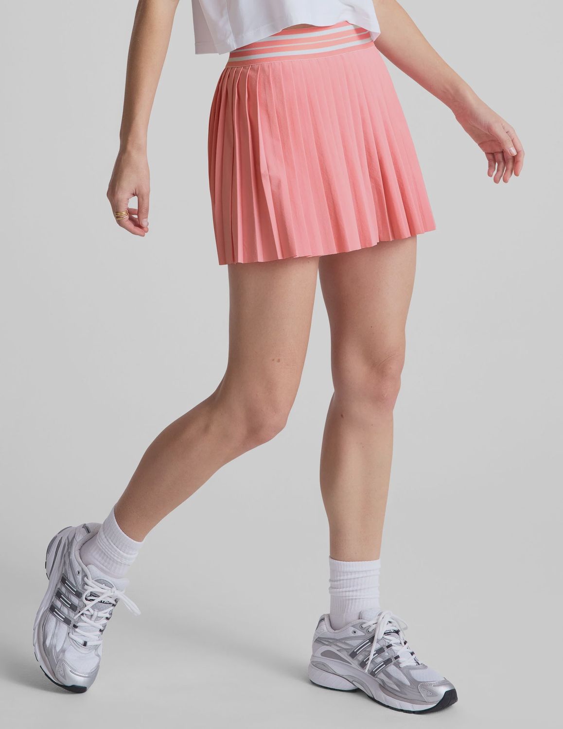 If You Pleats Tipped Elastic Mini Skirt