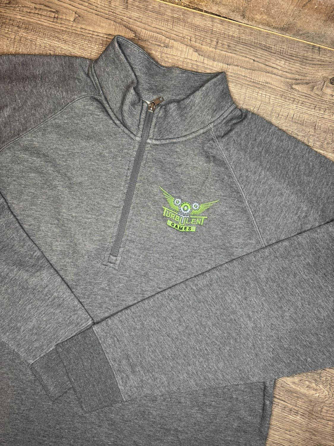 Turbulent Games Branded Graphite Heather ¼ Zip Pullover