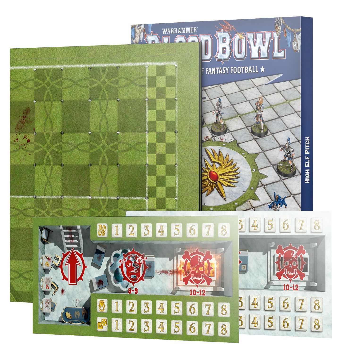 Blood Bowl: High Elf Pitch: Double-sided Pitch and Dugouts