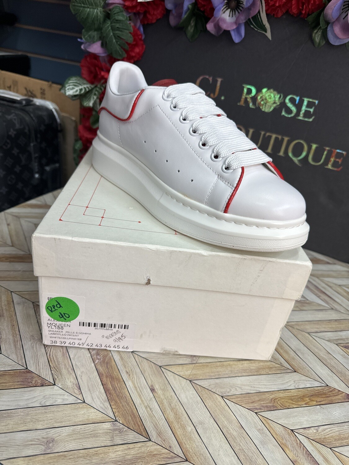 A1 quality- leather with red trim woman size 40