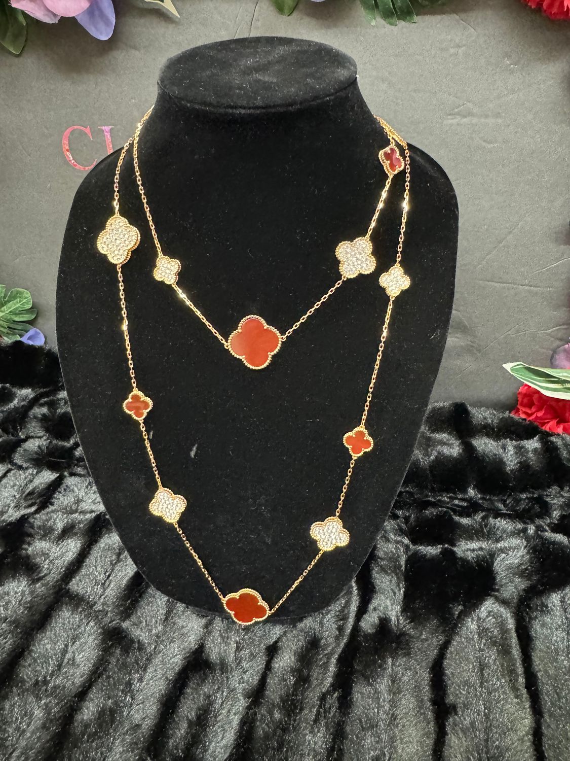 A1 quality- red 20 flower. long chain