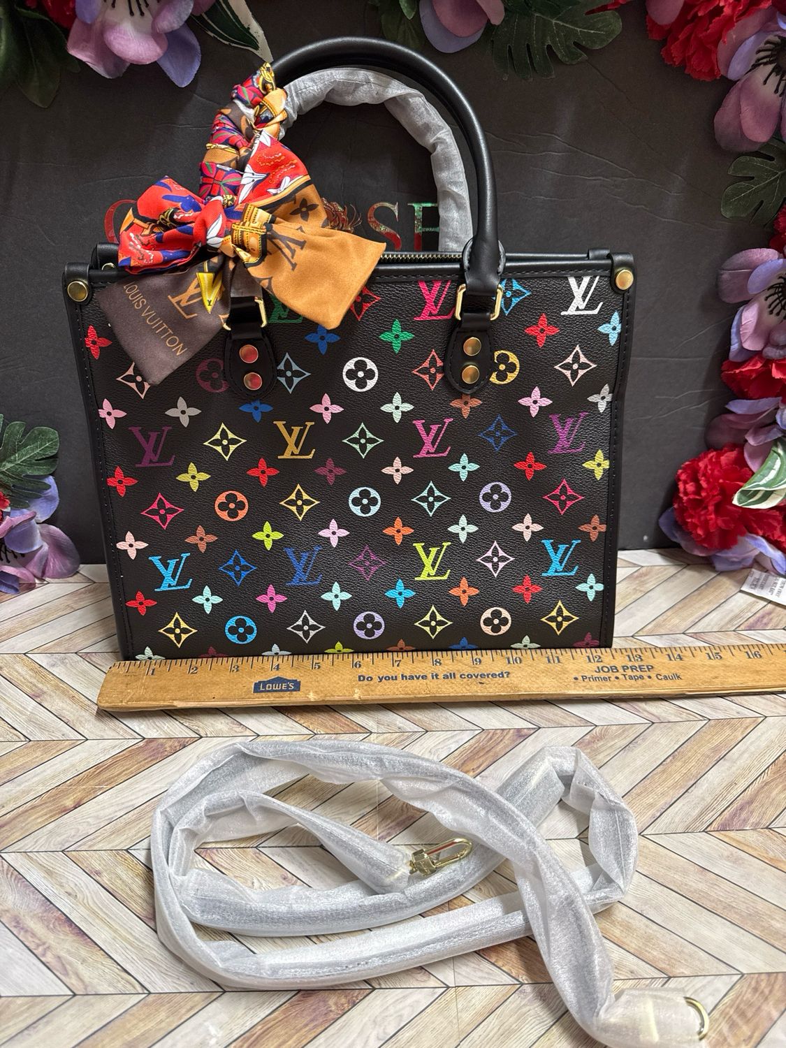 Hq Quality. Black Multi Color W/long Strap