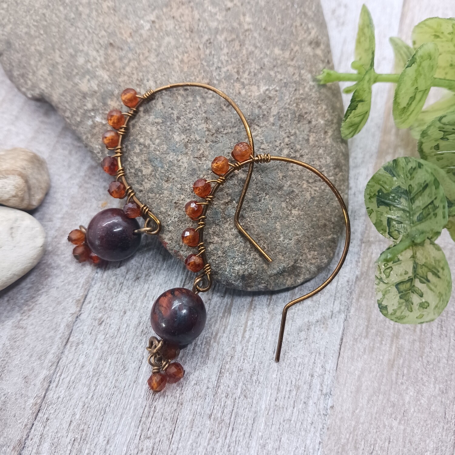 *River* Rustic Wrapped Earrings