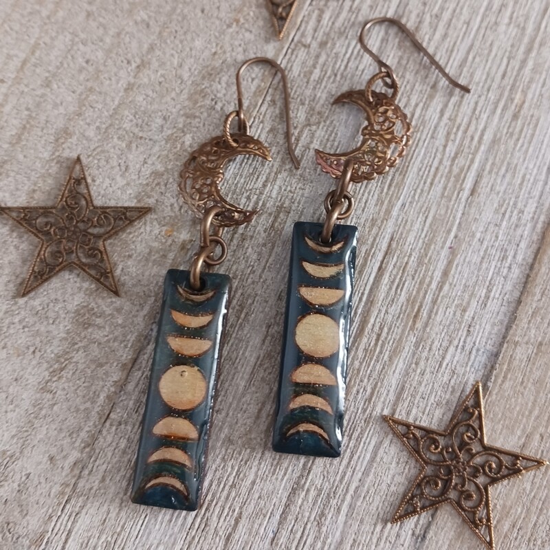 *Phoebe* Phases of the Moon Earrings
