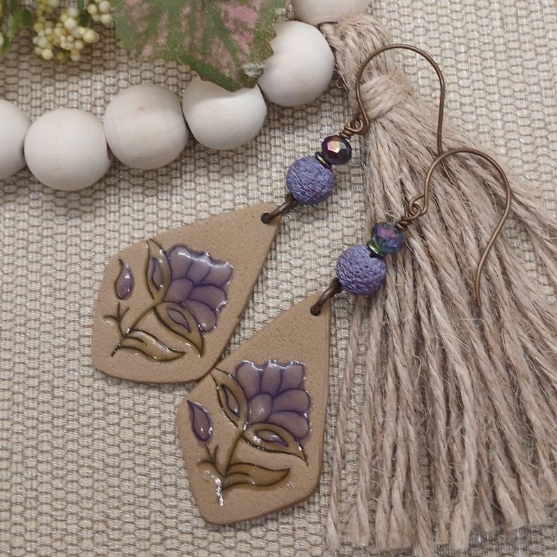 *Piper* Purple Posy Earrings