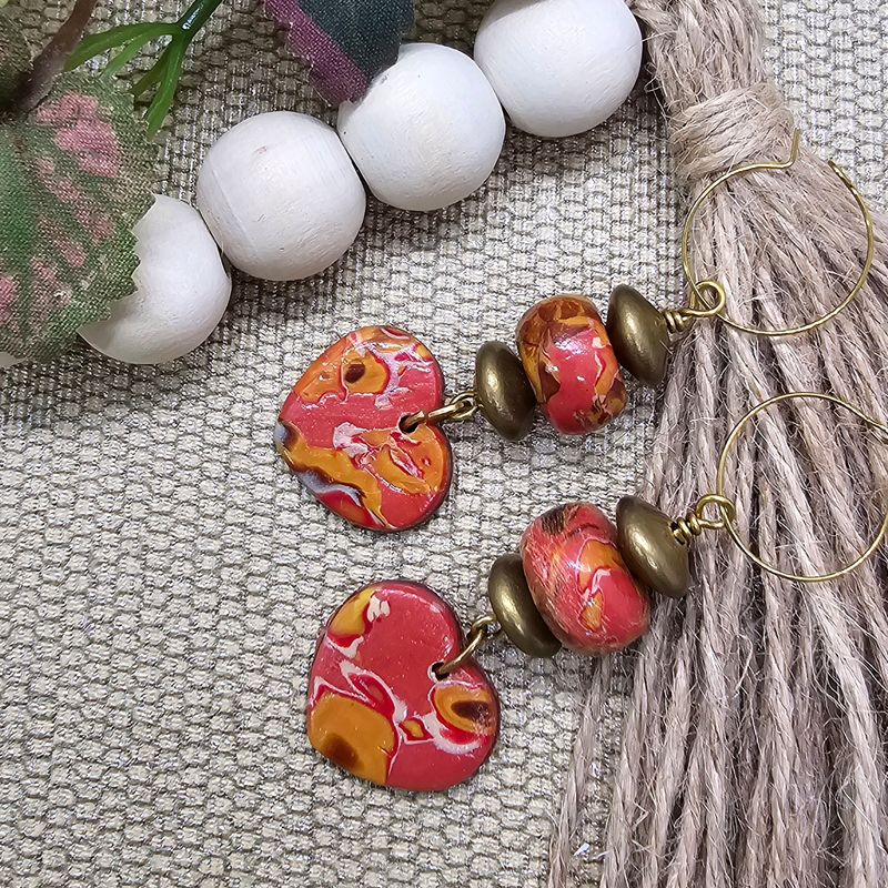 *Hailey* Heart&#39;s Afire Earrings