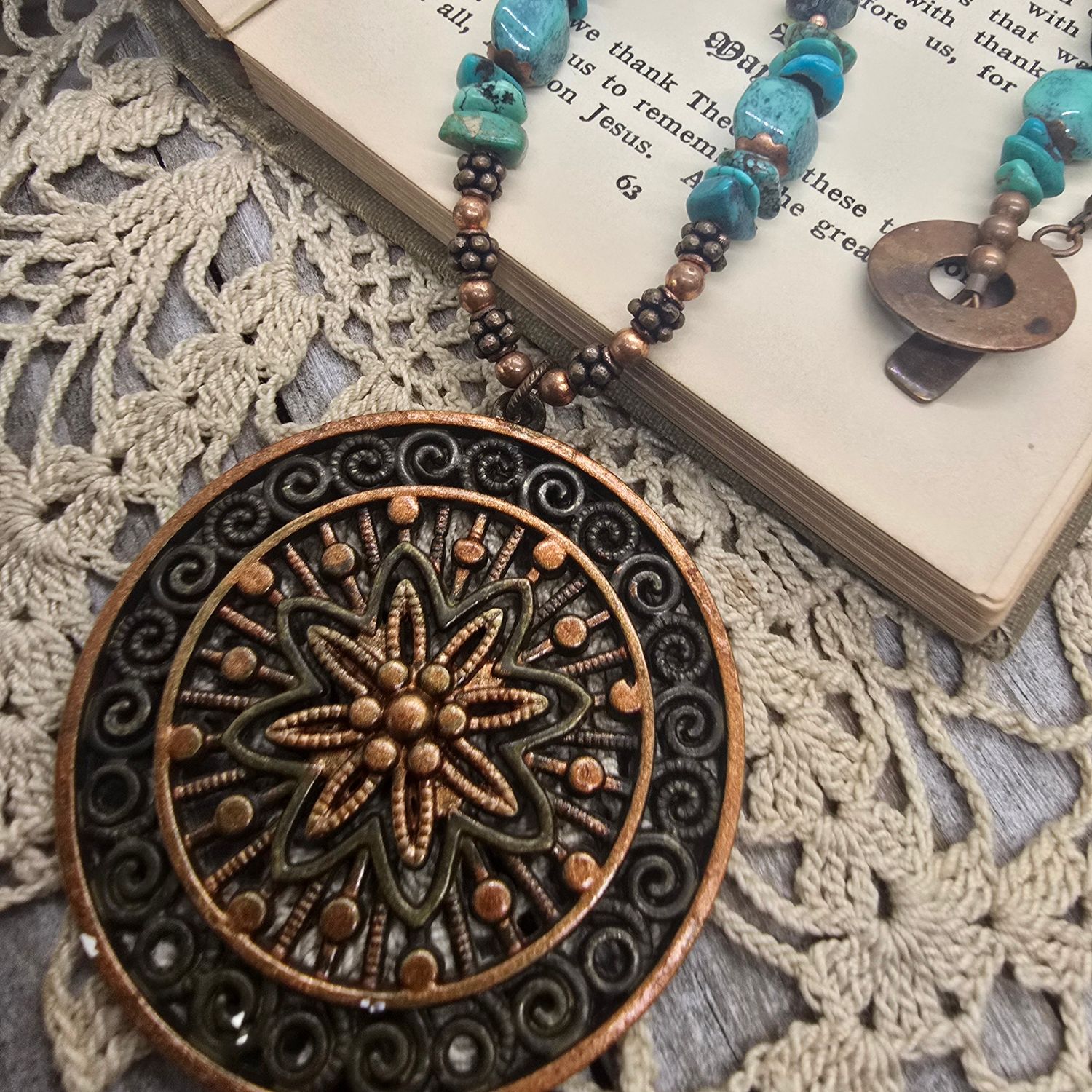 *Magnolia&#39;* Medallion Necklace