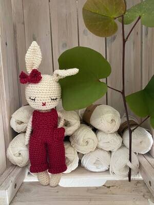 petit  lapin RUBY avec salopette