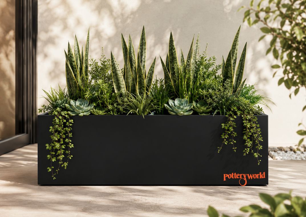 Oblong planter Biancalite