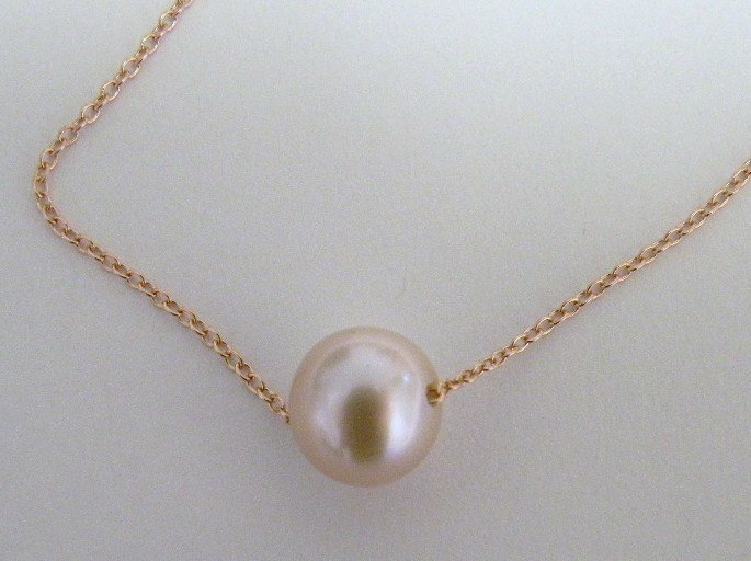 rose gold pink pearl necklace
