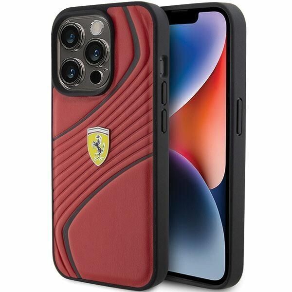 COQUE FERRARI CUIR ROUGE IPHONE 15 PROMAX LICENCE OFFICIEL