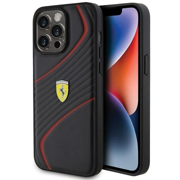 COQUE FERRARI CUIR NOIR IPHONE 15 PROMAX LICENCE OFFICIEL