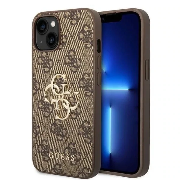 COQUE GUESS SILICONE MARRON IPHONE 14 PRO LICENCE OFFICIEL