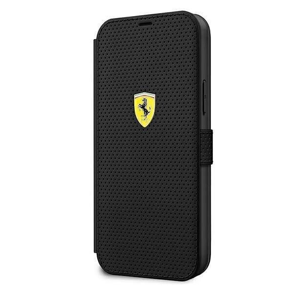 ETUI FERRARI CUIR NOIR IPHONE 12 PRO LICENCE OFFICIEL