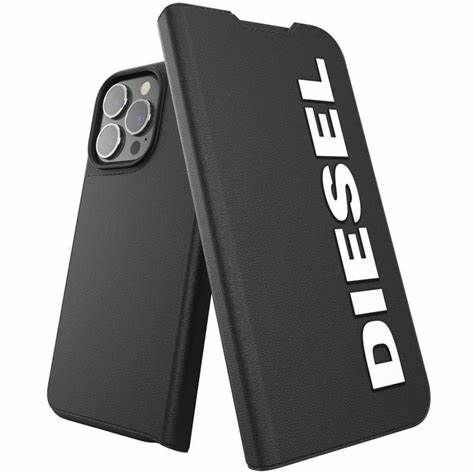 ETUI DIESEL CUIR NOIR IPHONE 13 PRO MAX LICENCE OFFICIEL