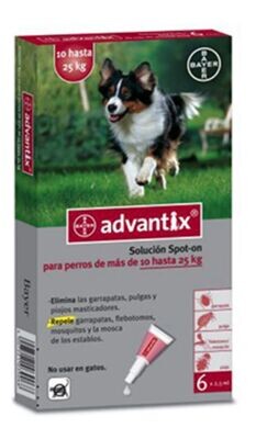 Pipetas advantix 10 - 25 kg (4 pipetas)