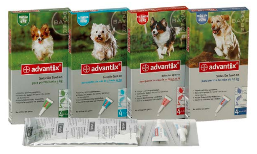 Pipetas advantix 0-4kg (4 pipetas)