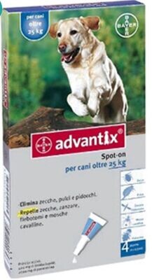 Pipetas advantix +25 kg (4 pipetas)