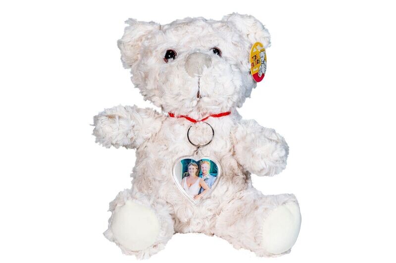 Bear with  Heart photo Keyring or Ornament