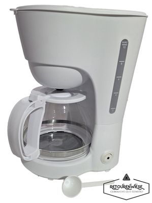Kaffeemaschine 1,25L weiß 10-12 Tassen Filterkaffeemaschine