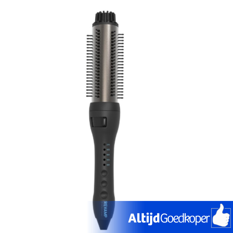 Revamp Progloss Perfect Finish Krullen & Golven Borstel - Lichtgewicht Heteluchtborstel voor Prachtige Haarstyling, Professionele Krulborstel, Stijlborstel met Keratine, Argan & Kokosolie - Zwart Revamp Progloss Perfect Finish Krullen & Golven Borstel - Lichtgewicht Heteluchtborstel voor Prachtige Haarstyling, Professionele Krulborstel, Stijlborstel met Keratine, Argan & Kokosolie - Zwart