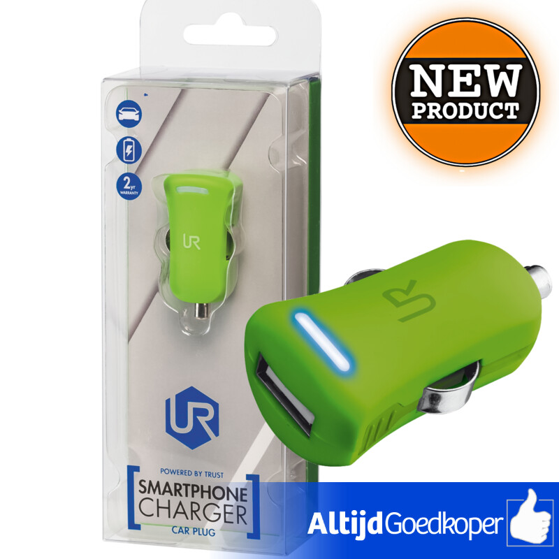 Trust 20154 Universele 5W-USB-oplader met 12-24V-autoaansluiting Lime Groen | NIEUW Trust 20154 Universele 5W-USB-oplader met 12-24V-autoaansluiting Lime Groen | NIEUW