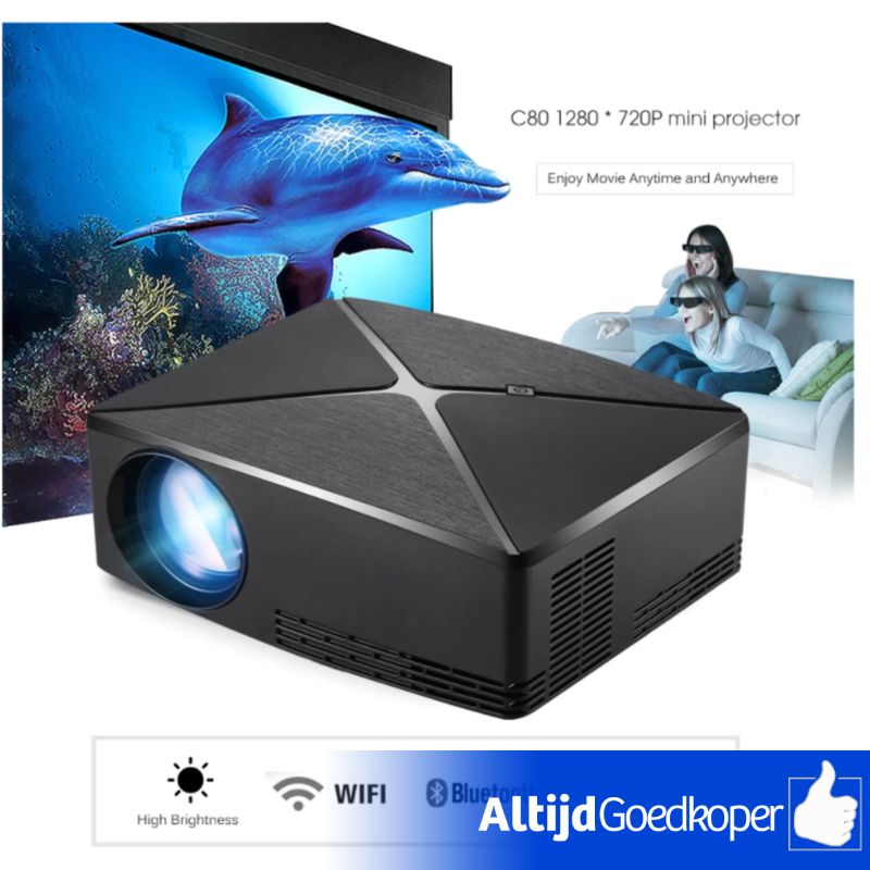 Nieuwe C80 Hd Projector 1280X720P Video Beamer Mini 3D Nieuwe C80 Hd Projector 1280X720P Video Beamer Mini 3D