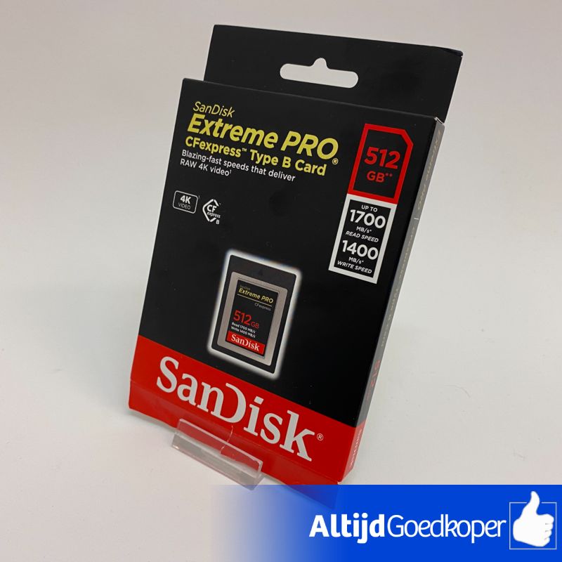 Sandisk CFexpress Extreme Pro 512GB 1700/1400MB/s (Nieuw) Sandisk CFexpress Extreme Pro 512GB 1700/1400MB/s (Nieuw)