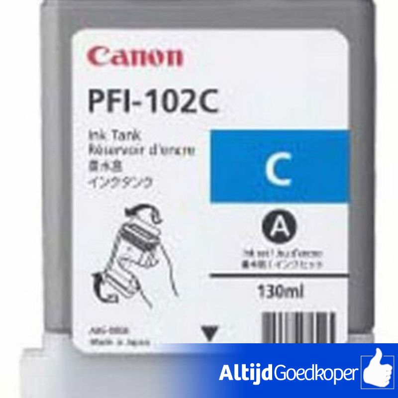 Canon PFI-102C Cartridge Blauw | Nieuw in Seal