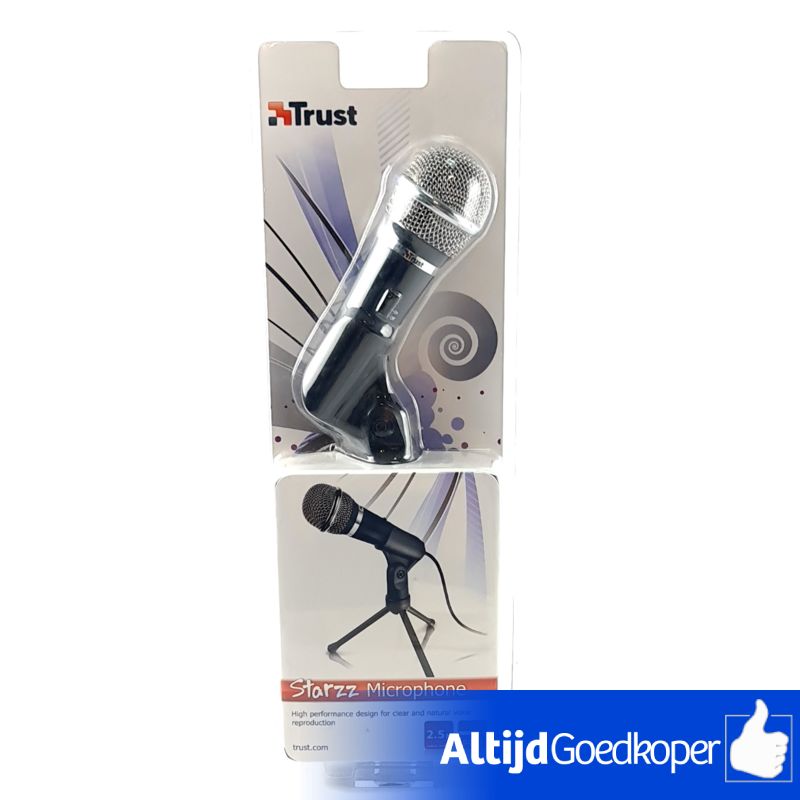Trust Starzz Microfoon Jack, Incl. Tripod Black/Zwart | Nieuw In Seal Trust Starzz Microfoon Jack, Incl. Tripod Black/Zwart | Nieuw In Seal