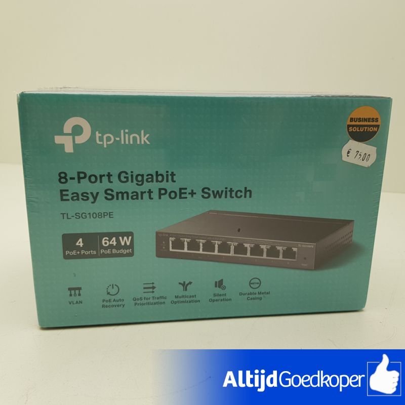 TP-link TL-SG108PE Easy Smart switch I Nieuw in seal TP-link TL-SG108PE Easy Smart switch I Nieuw in seal