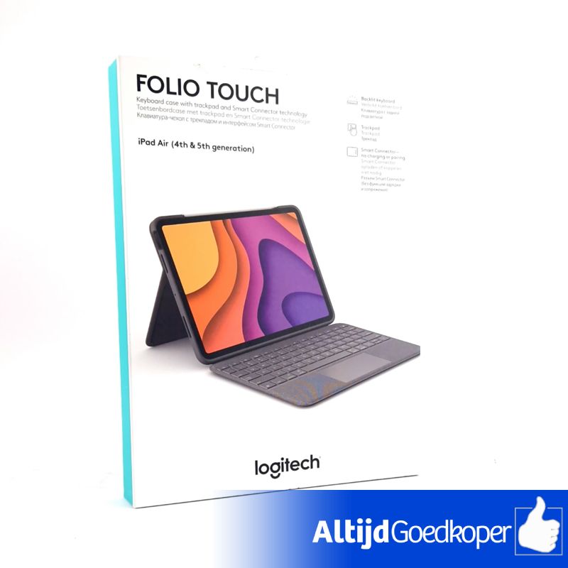 Logitech Folio Touch voor iPad Air 4th Gen, 5th Gen, iPad Hoes Incl. Toetsenbord | Nieuw In Doos