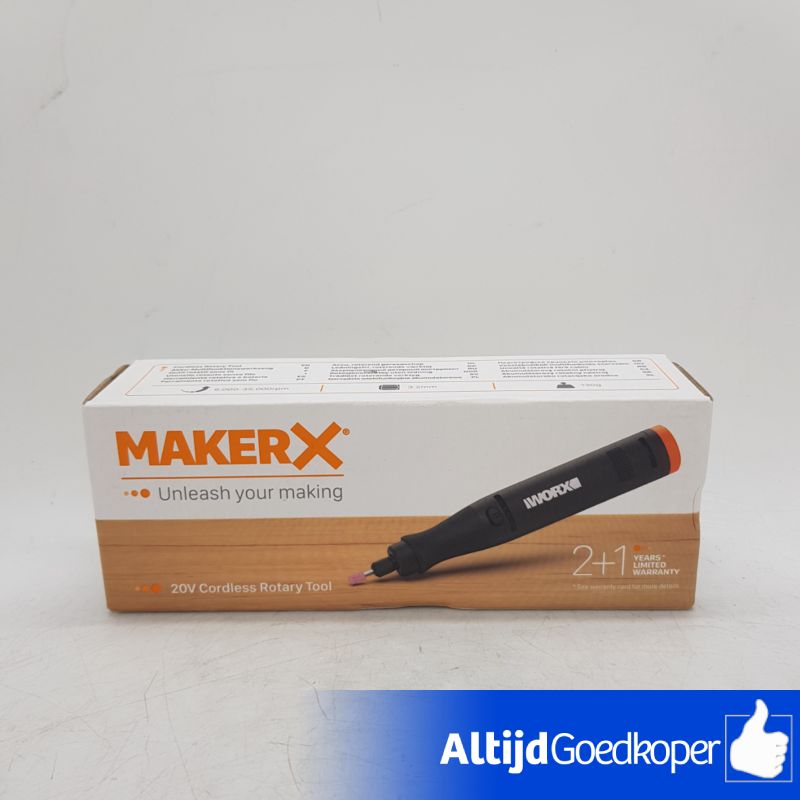 Worx MAKERX WX739L 20V Cordless Rotary Tool Kit - NIEUW! Worx MAKERX WX739L 20V Cordless Rotary Tool Kit - NIEUW!