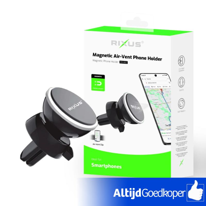 Rixus Rixus Magnetic Car Vent Mount Holder | Zwart | Nieuw | Met Garantie Rixus Rixus Magnetic Car Vent Mount Holder | Zwart | Nieuw | Met Garantie