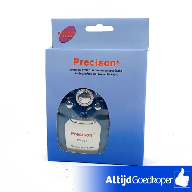Precision PS-298, Draagbare FM Radio, Incl. Oordopjes | Nieuw In Seal Precision PS-298, Draagbare FM Radio, Incl. Oordopjes | Nieuw In Seal