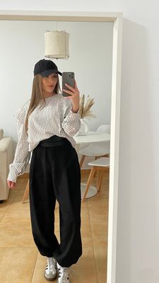 Blusa cuadros con volantes