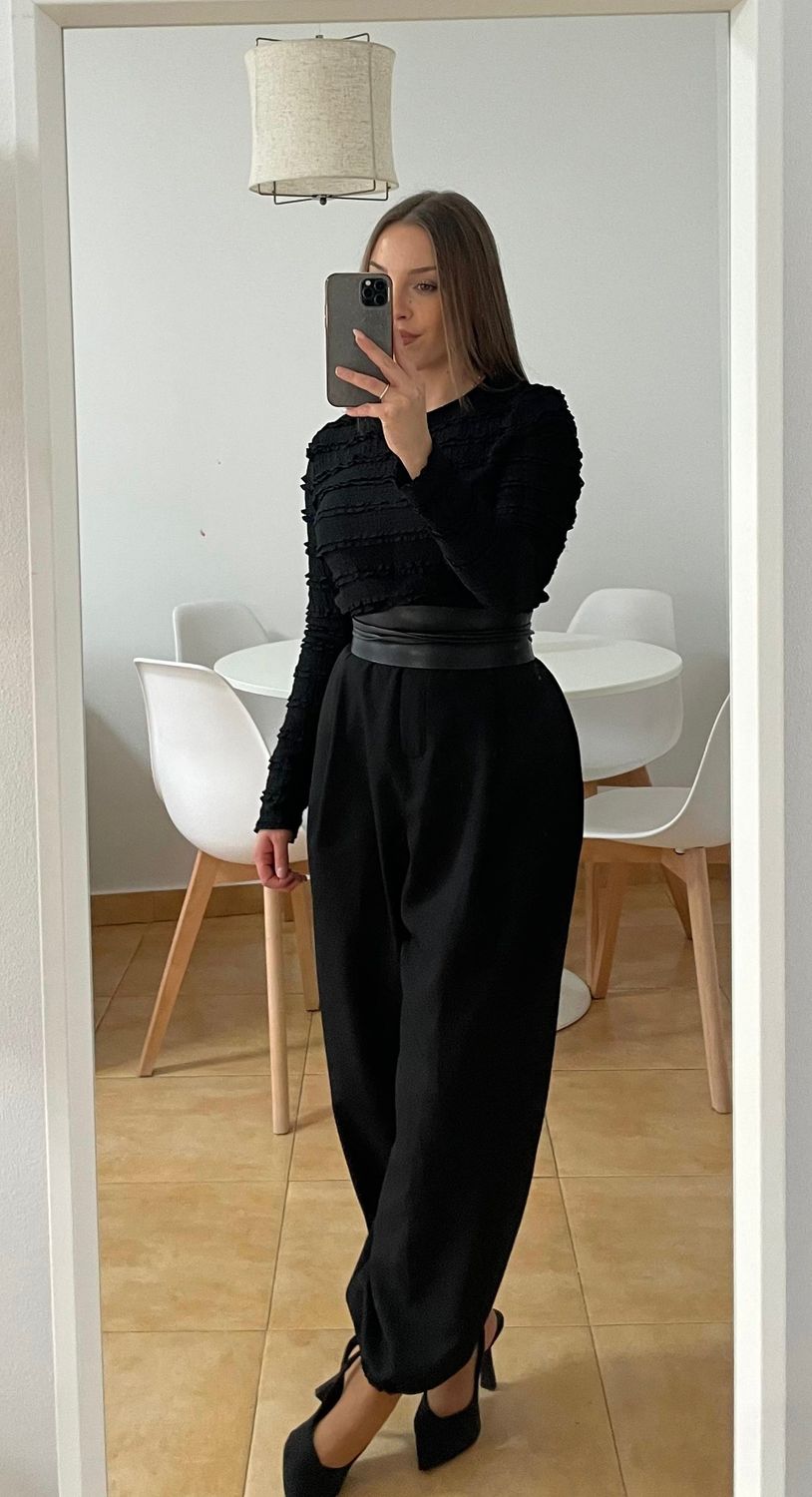 Top textura negro