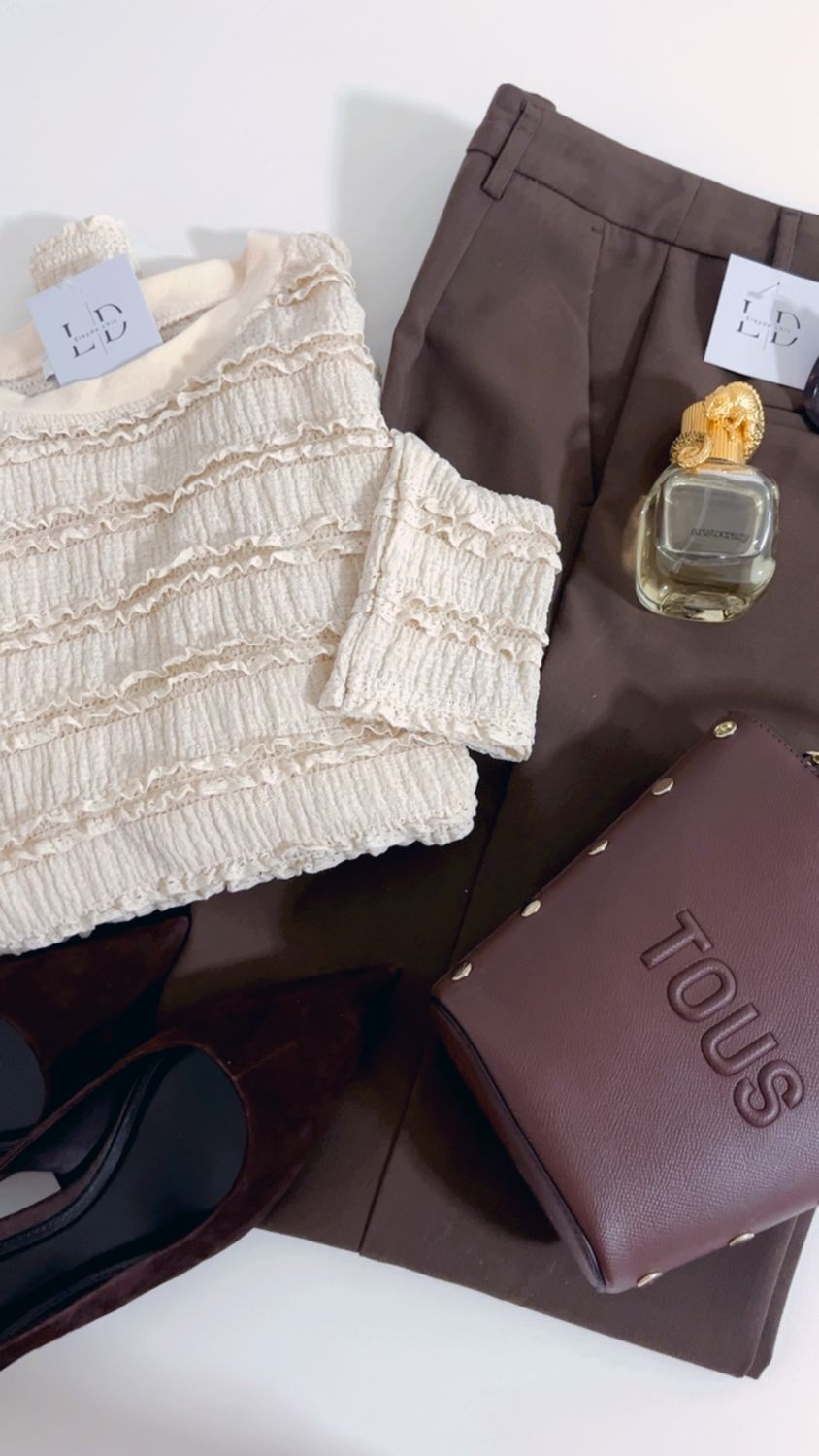 Top textura beige
